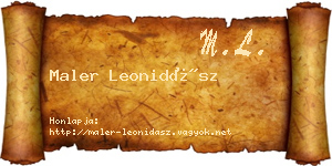 Maler Leonidász névjegykártya